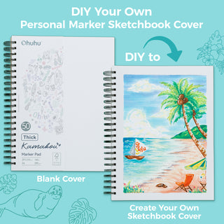 Ohuhu Heavyweight Bleedproof Double-Sided Marker Pad, Spiral-Bound - Kamakou