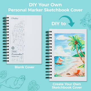 Ohuhu Heavyweight Bleedproof Double-Sided Marker Pad, Spiral-Bound - Kamakou
