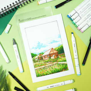 Ohuhu Oahu 60 Colors Dual Tips Alcohol Art Markers, Fine & Chisel