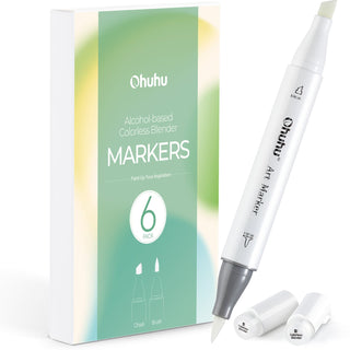Ohuhu Honolulu Colorless Blender Marker - Pack of 6 (Australia Domestic Shipping)