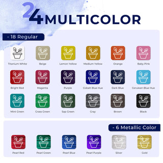 Ohuhu 24 Colors Art Craft Acrylic Paint Set