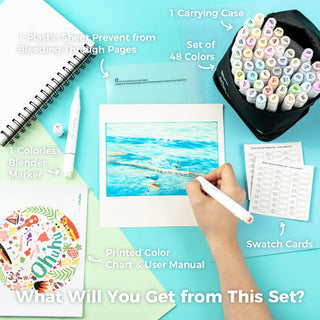 Ohuhu Honolulu 48 Pastel Colors Dual Tips Alcohol Art Markers-Sweetness