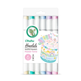 Ohuhu Honolulu 6 Colors Dual Tips Alcohol Art Markers
