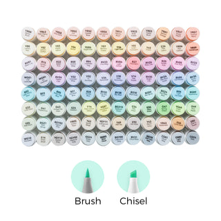 Ohuhu Honolulu 96 Pastel Colors Alcohol Art Markers - Sweetness & Blossoming (New Version)