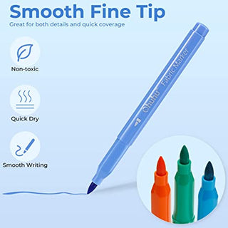 Ohuhu Fabric 30 Color Markers Permanent for Clothes