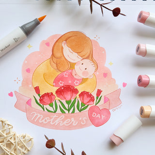 How to Use Ohuhu Markers to Draw a Picture Expressing Your Gratitude to Your Mother