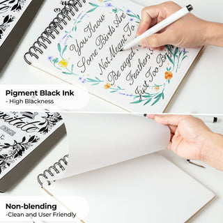 Ohuhu Calligraphy Pens, Brush Chisel Fine 10 Size Tips (Australia Domestic Shipping)