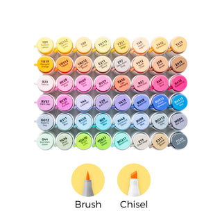 Ohuhu Honolulu² 48 Mid-tone Colors Dual Tips Alcohol Art Markers