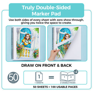 Ohuhu Heavyweight Bleedproof Double-Sided Marker Pad, Spiral-Bound - Kamakou