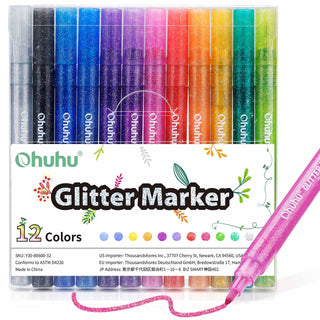 Ohuhu Glitter Metallic Marker Pens (Australia Exclusive)