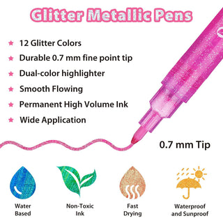 Ohuhu Glitter Metallic Marker Pens (Australia Domestic Shipping)