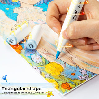 Ohuhu Paper-friendly (No Peeling) Markers Water-based 60 Colors