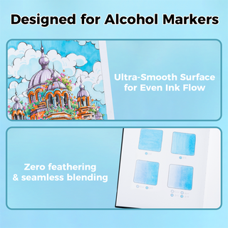 Ohuhu Heavyweight Bleedproof Double-Sided Marker Pad with PU Cover