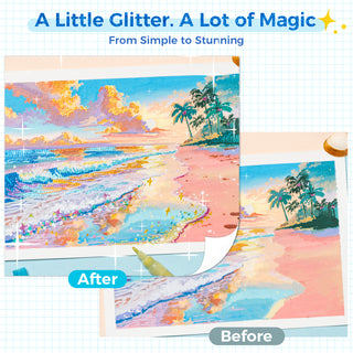 Ohuhu Acrylic Metallic Glitter Markers, 24 Colors - 0.7mm & 3mm Tip Paint Pens