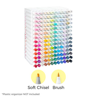 Ohuhu Honolulu² S 168 Basic Colors Dual Tips Alcohol Art Markers, Brush & Soft Chisel