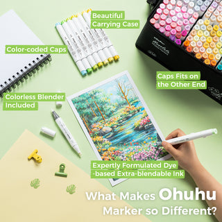 Ohuhu Honolulu 216 Colors Dual Tips Alcohol Art Markers (Australia Domestic Shipping)
