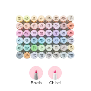 Ohuhu Honolulu 48 Pastel Colors Dual Tips Alcohol Art Markers (Ships from Asia Warehouse)