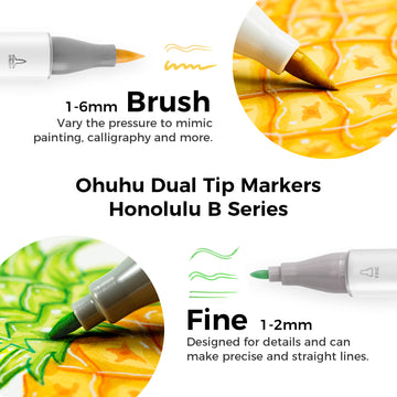 Ohuhu Honolulu 120 Colors Dual Tips Alcohol Art Marker