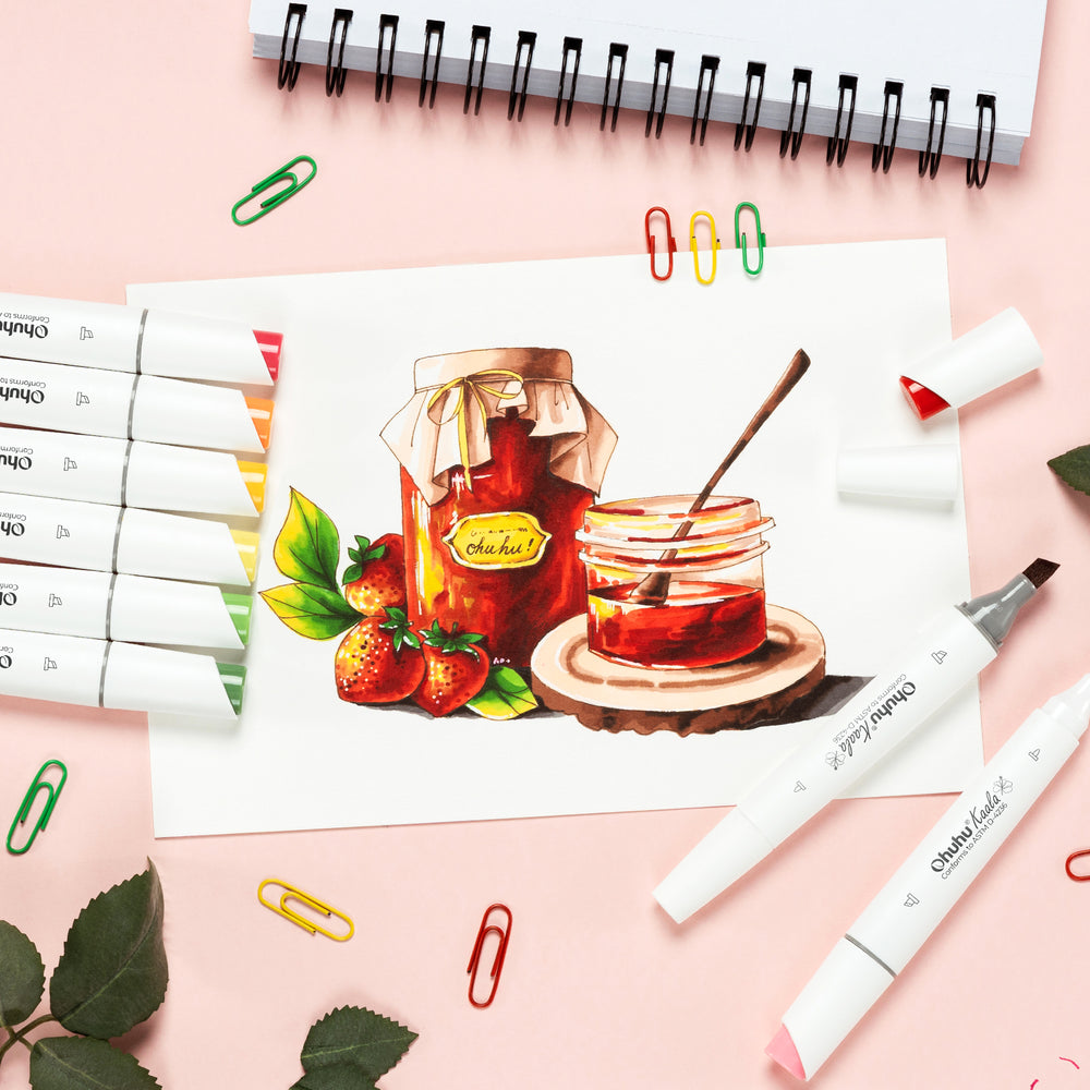 Ohuhu Kaala Five Tones Slim Broad and Fine Dual Tips Alcohol Art Markers