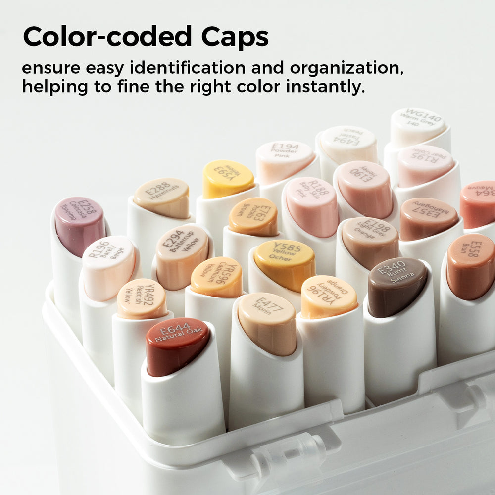 Ohuhu Kaala Five Tones Slim Broad and Fine Dual Tips Alcohol Art Markers