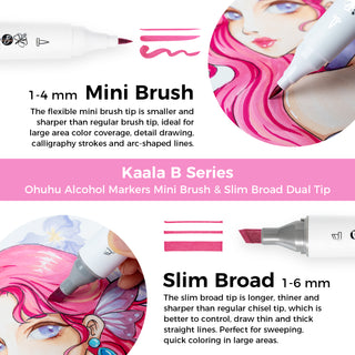 Ohuhu Kaala Dual Tips Alcohol Art Markers- 60 Colors Illustrations