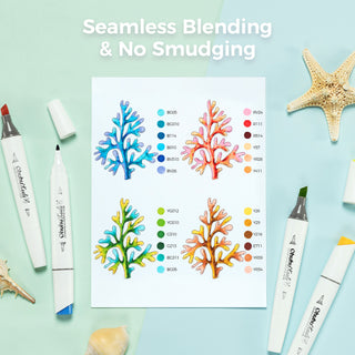 Ohuhu Kaala Slim Broad and Fine Dual Tips Alcohol Art Markers- 60 Colors Landscape Tone