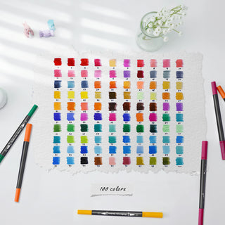 Ohuhu Maui 100 Colors Dual Tips Water Based Art Markers, Brush & Fineliner (Australia Domestic Shipping)