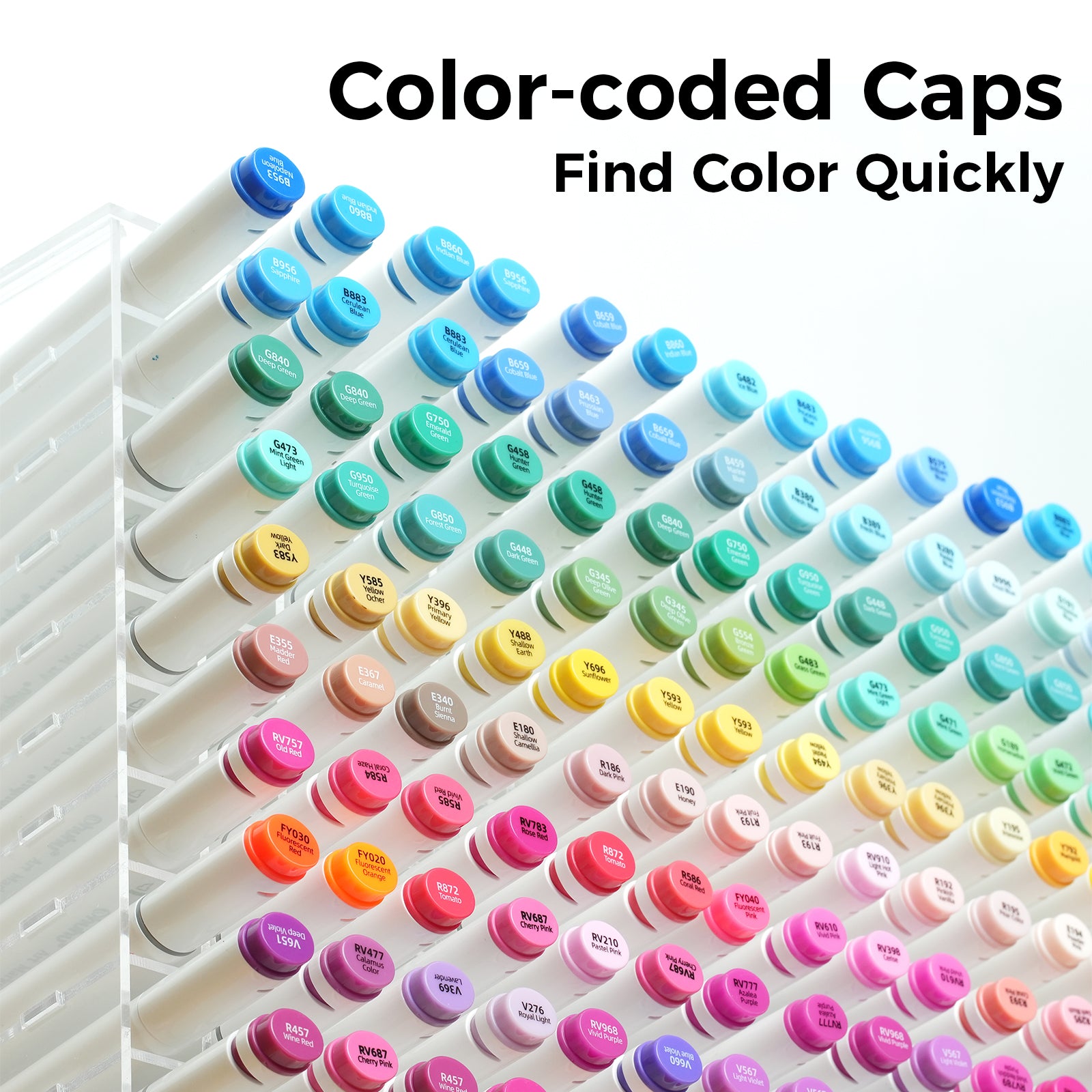 Ohuhu Oahu 100 Colors Dual Tips Alcohol Art Markers, Fine Chisel