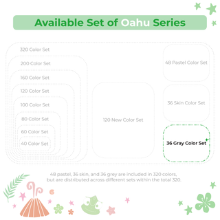 Ohuhu Oahu 36 Gray Tone Colors Dual Tips Alcohol Art Markers Set, Fine & Chisel
