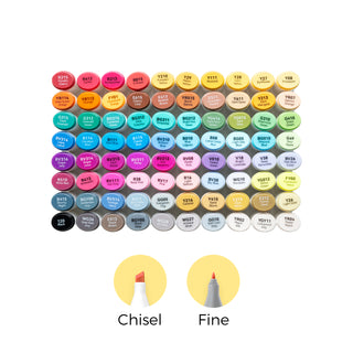 Ohuhu Oahu 80 Colors Dual Tips Alcohol Art Markers, Fine & Chisel