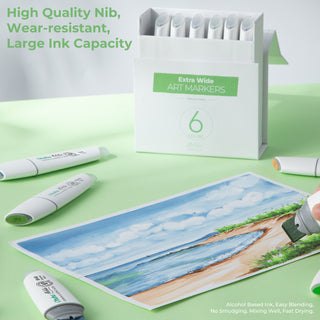 Ohuhu Molokai Four Tones Extra-wide Tip Alcohol Art Markers