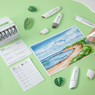 Ohuhu Molokai Four Tones Extra-wide Tip Alcohol Art Markers