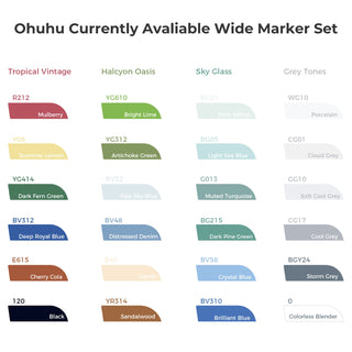 Ohuhu Molokai Four Tones Extra-wide Tip Alcohol Art Markers