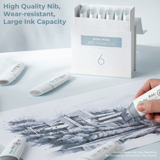 Ohuhu Molokai Four Tones Extra-wide Tip Alcohol Art Markers