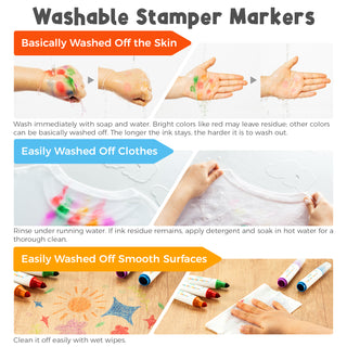 Ohuhu Washable Stamper Kids Dual Tips Water-based Markers