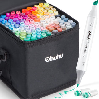 Ohuhu Oahu 100 Colors Dual Tips Alcohol Art Markers, Fine & Chisel (Australia Domestic Shipping)