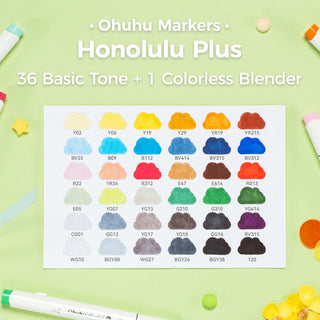 Ohuhu Honolulu Plus Series Supreme Rubber Brush Tip Markers