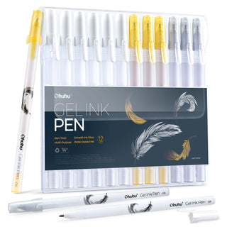 Ohuhu Gold Silver White Gel Pens, 12 Pack (Australia Domestic Shipping)