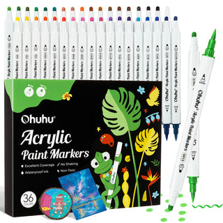 Ohuhu Acrylic Paint Markers Cotton-core 36 Colors - Akaka
