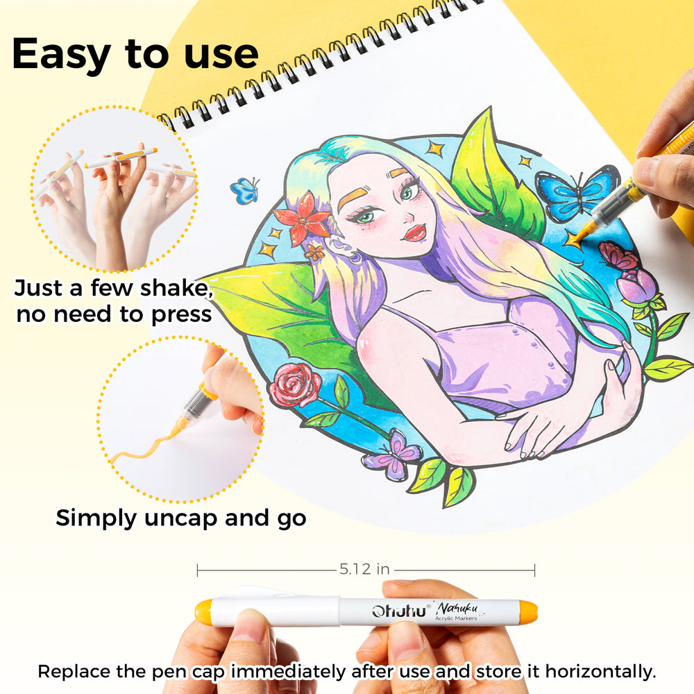Ohuhu Direct-ink Acrylic Markers 48 Pack- Nahuku