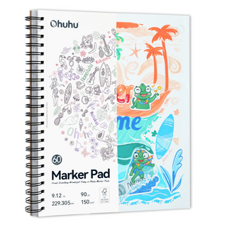 Ohuhu Bleedproof Double-Sided Marker Pad, Spiral-Bound