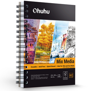 Ohuhu Spiral-Bound Mix Media Pad for Multiple Techniques