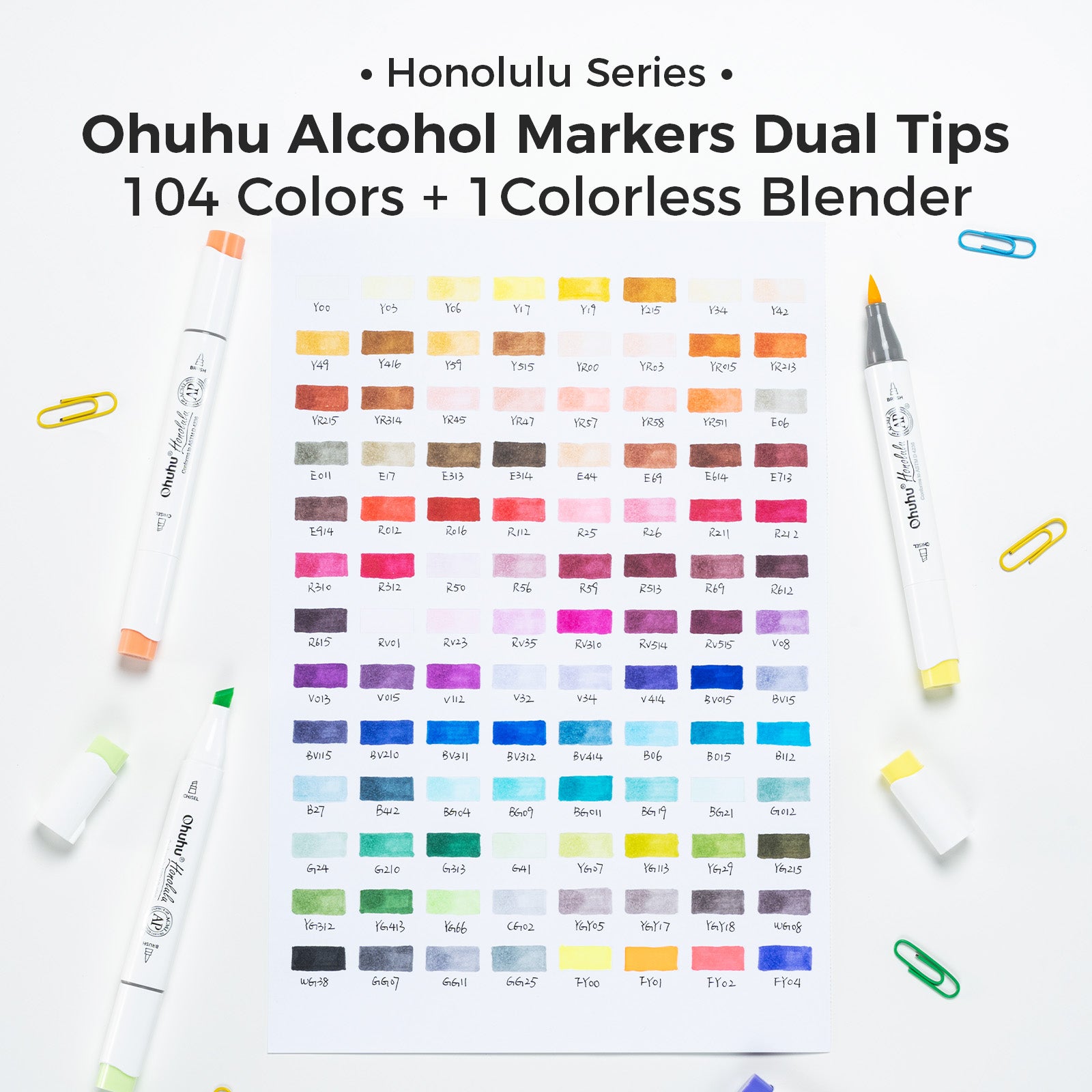 Ohuhu Honolulu Series アートマーカー 全104本 Amazon.com : Ohuhu Alcohol Markers Brush Tip- 104-color