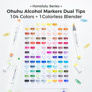 Ohuhu Honolulu 104 Colors Dual Tips Alcohol Art Markers (Australia Domestic Shipping)