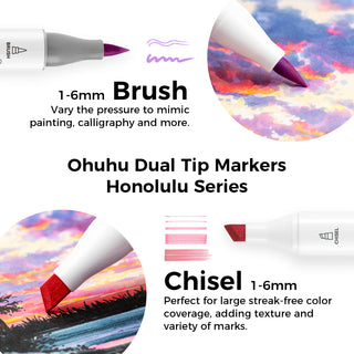 Ohuhu Honolulu 104 Colors Dual Tips Alcohol Art Markers (Australia Domestic Shipping)