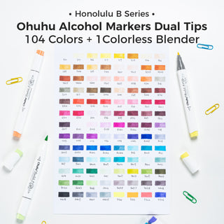 Ohuhu Honolulu 104 Colors Dual Tips Alcohol Art Markers (Australia Domestic Shipping)