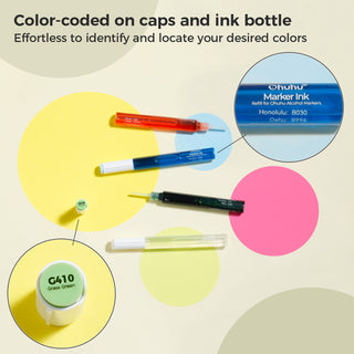 Ohuhu Marker Ink BV05 / B340 / B287 Refill for Alcohol marker